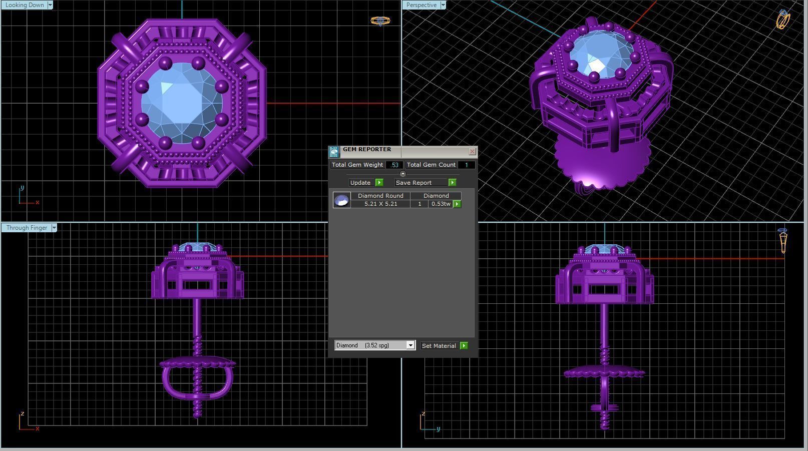 Vintage-3559A4 E topaz stud earrings 3D print model_3