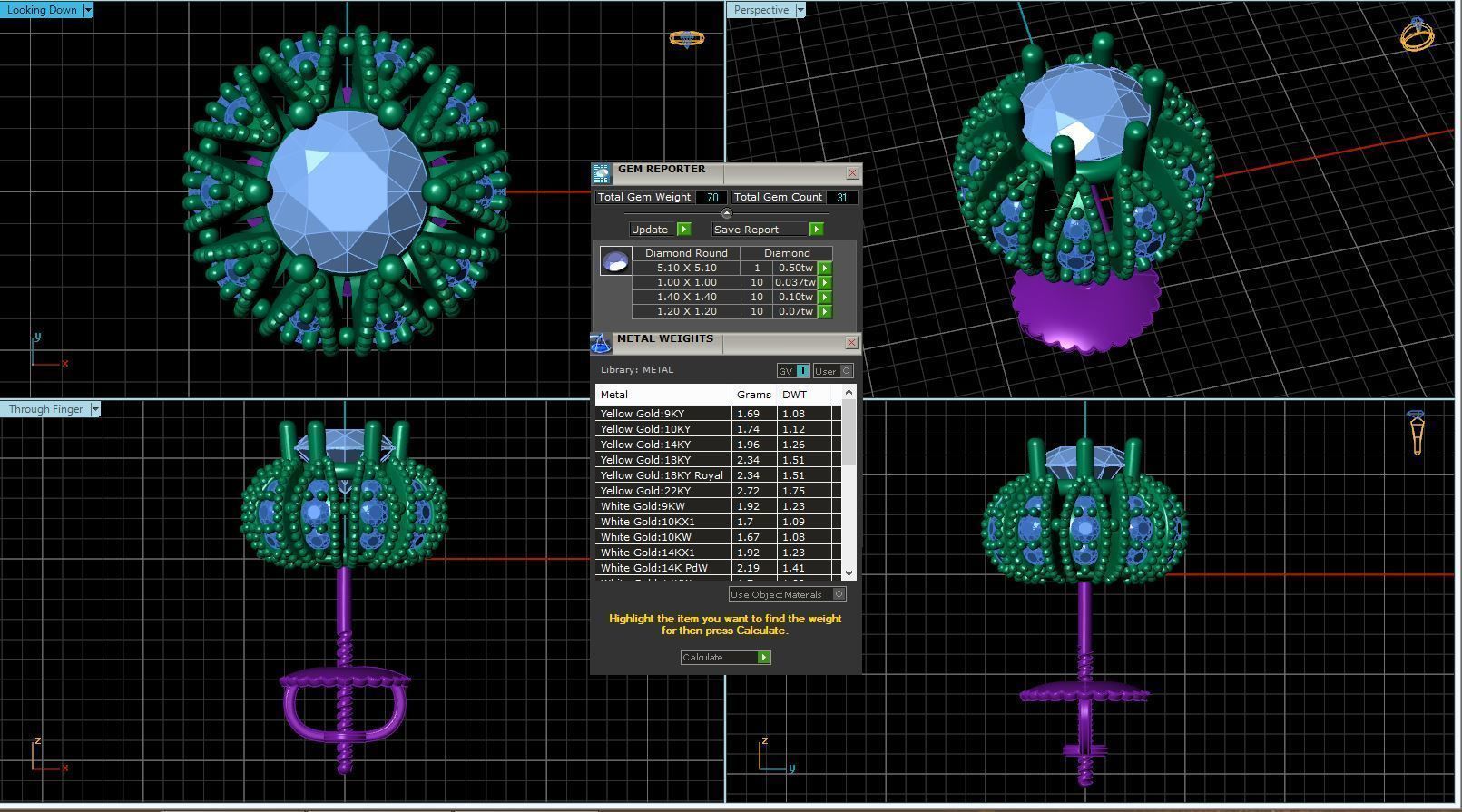 Vintage-3577A4 E topaz stud earrings 3D print model_3