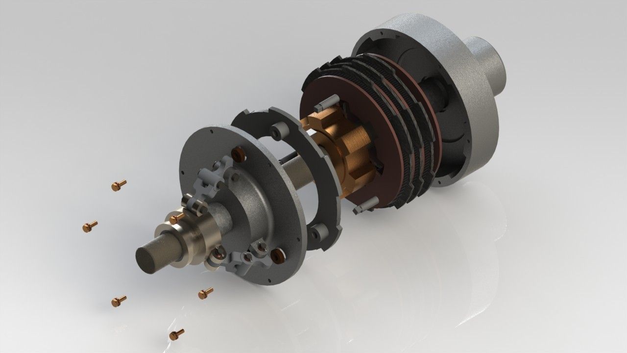 Multi Plate Clutch 3D model_1