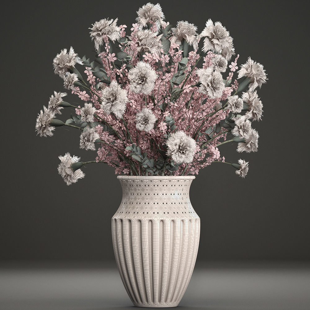 Decorative bouquet of flowers 3D model_8