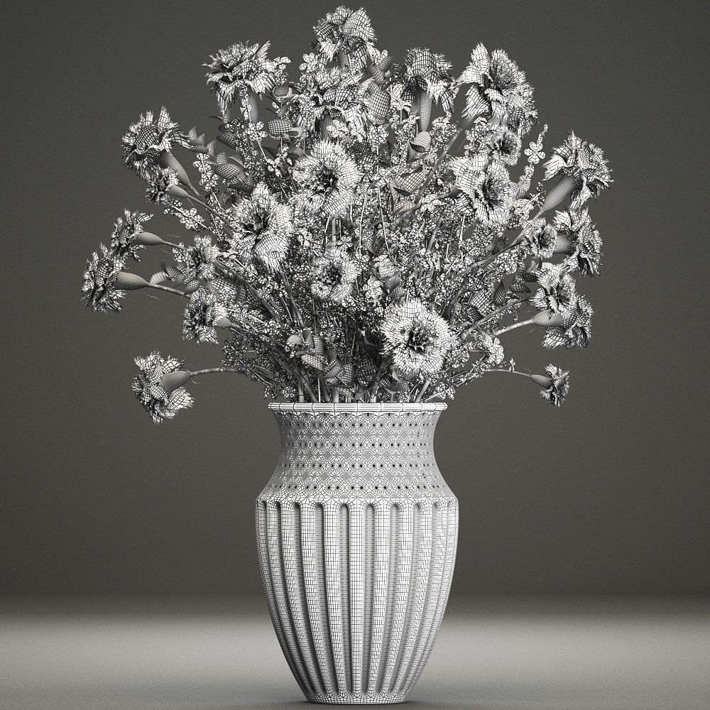 Decorative bouquet of flowers 3D model_9