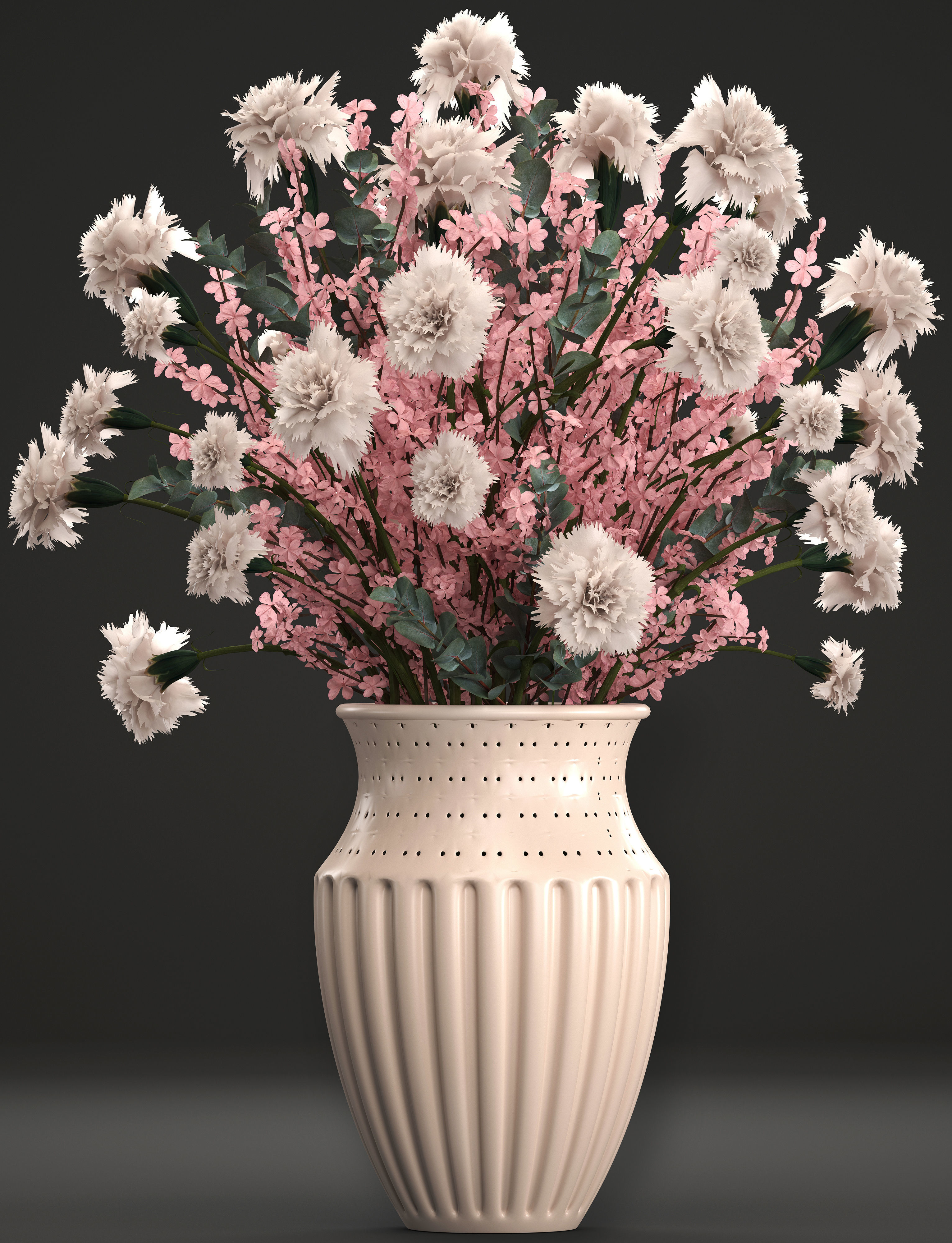 Decorative bouquet of flowers 3D model_4