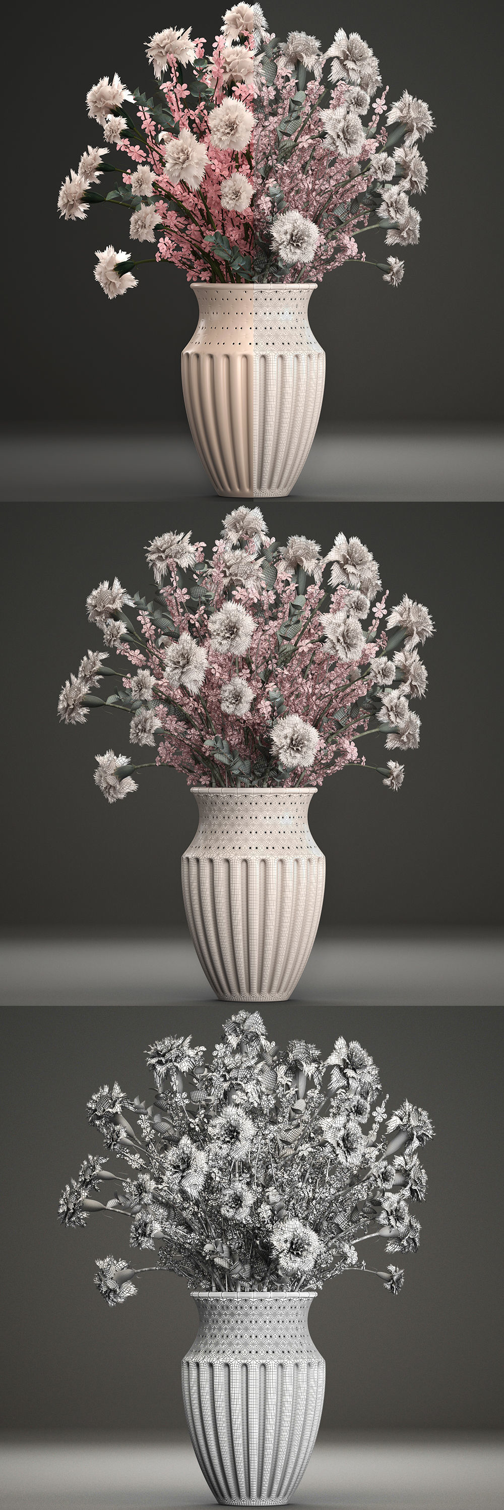 Decorative bouquet of flowers 3D model_6