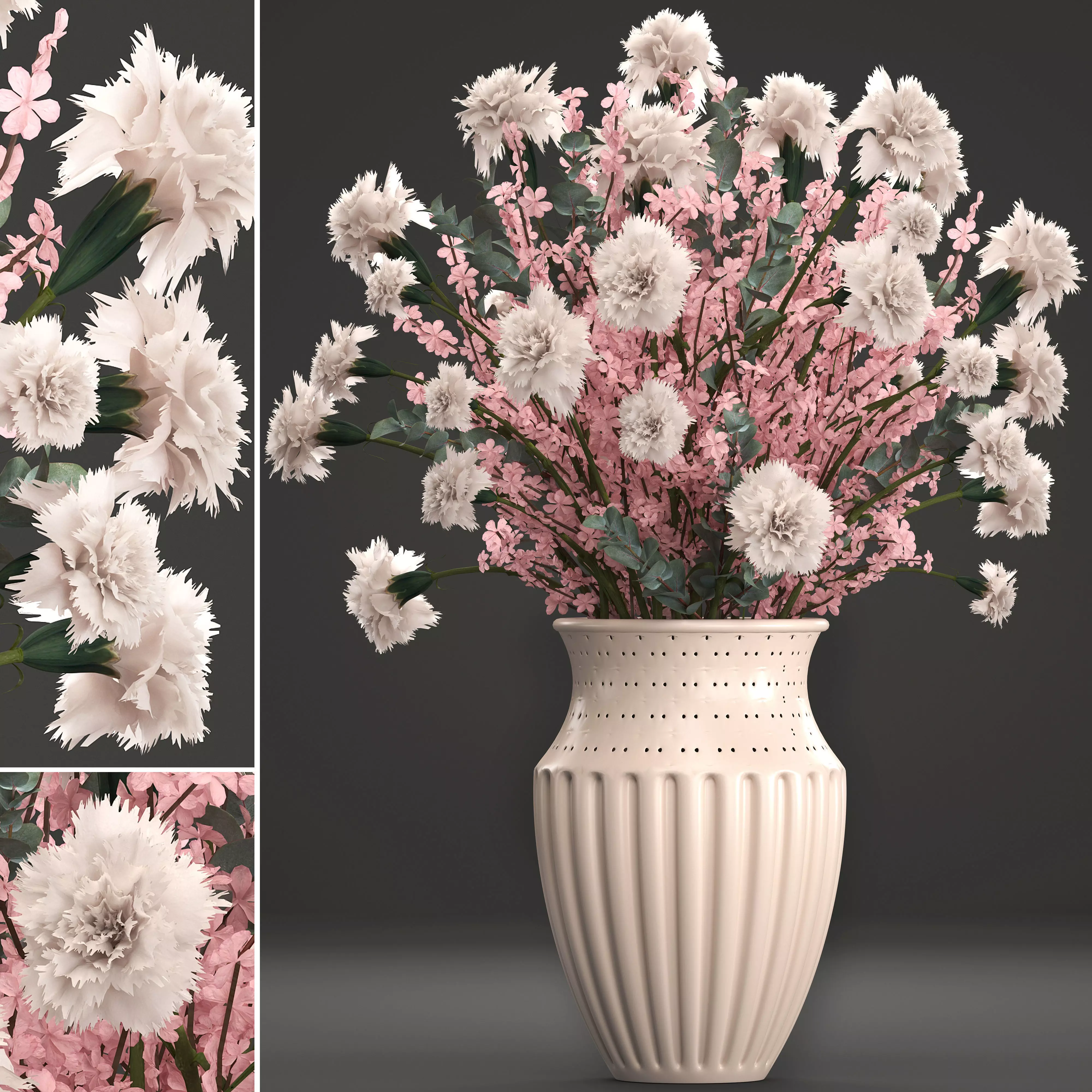 Decorative bouquet of flowers 3D model_0
