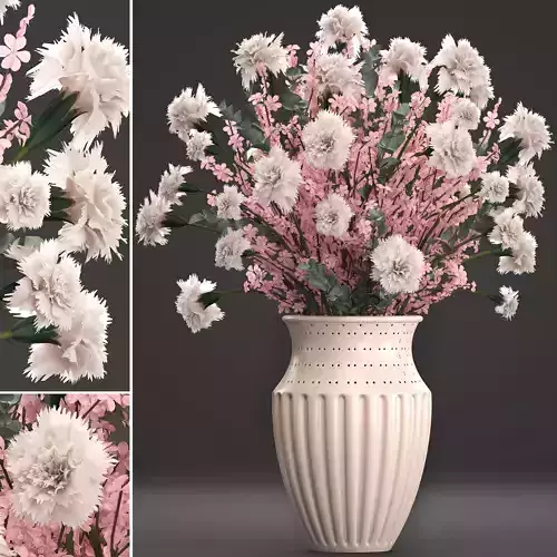 Decorative bouquet of flowers 3D model