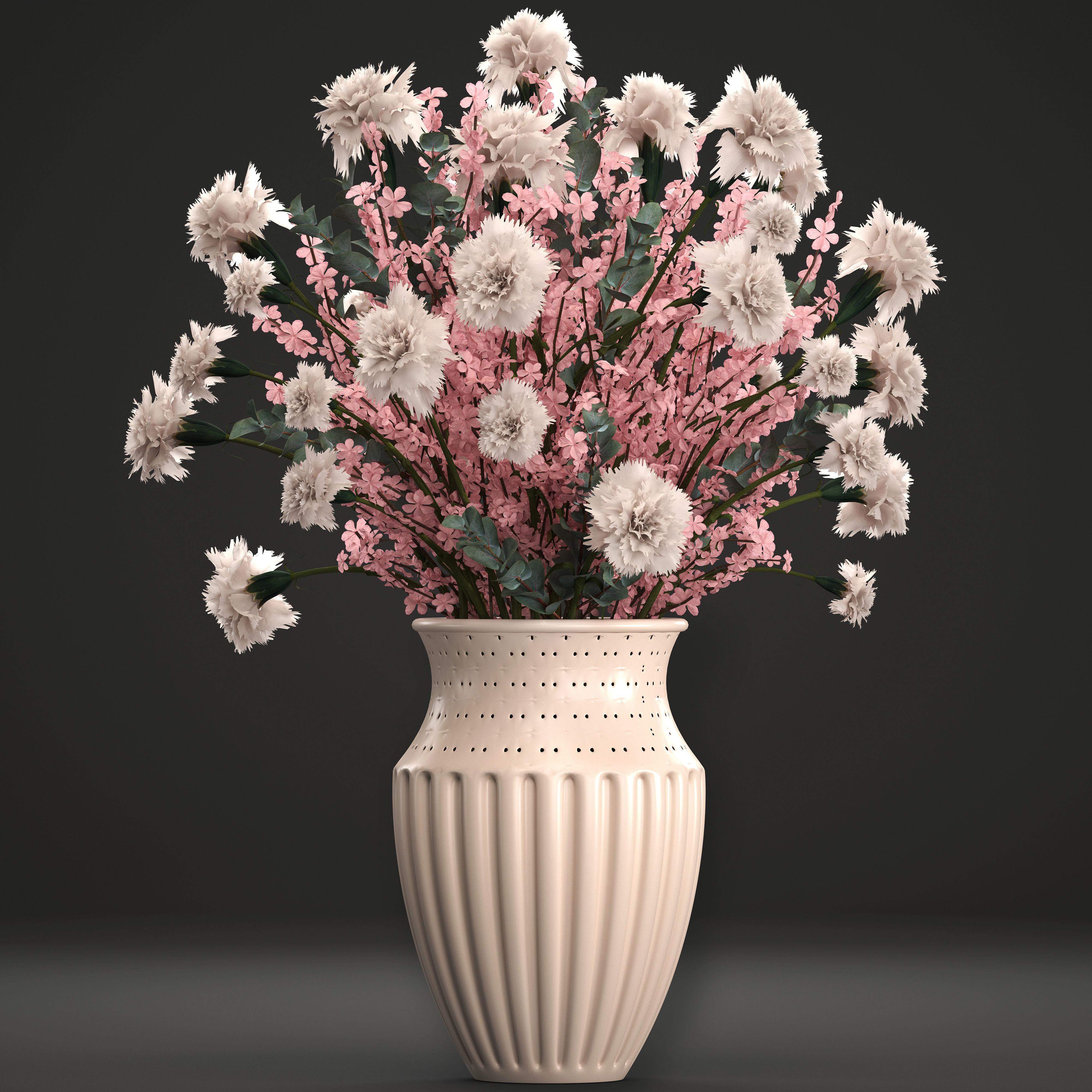 Decorative bouquet of flowers 3D model_1