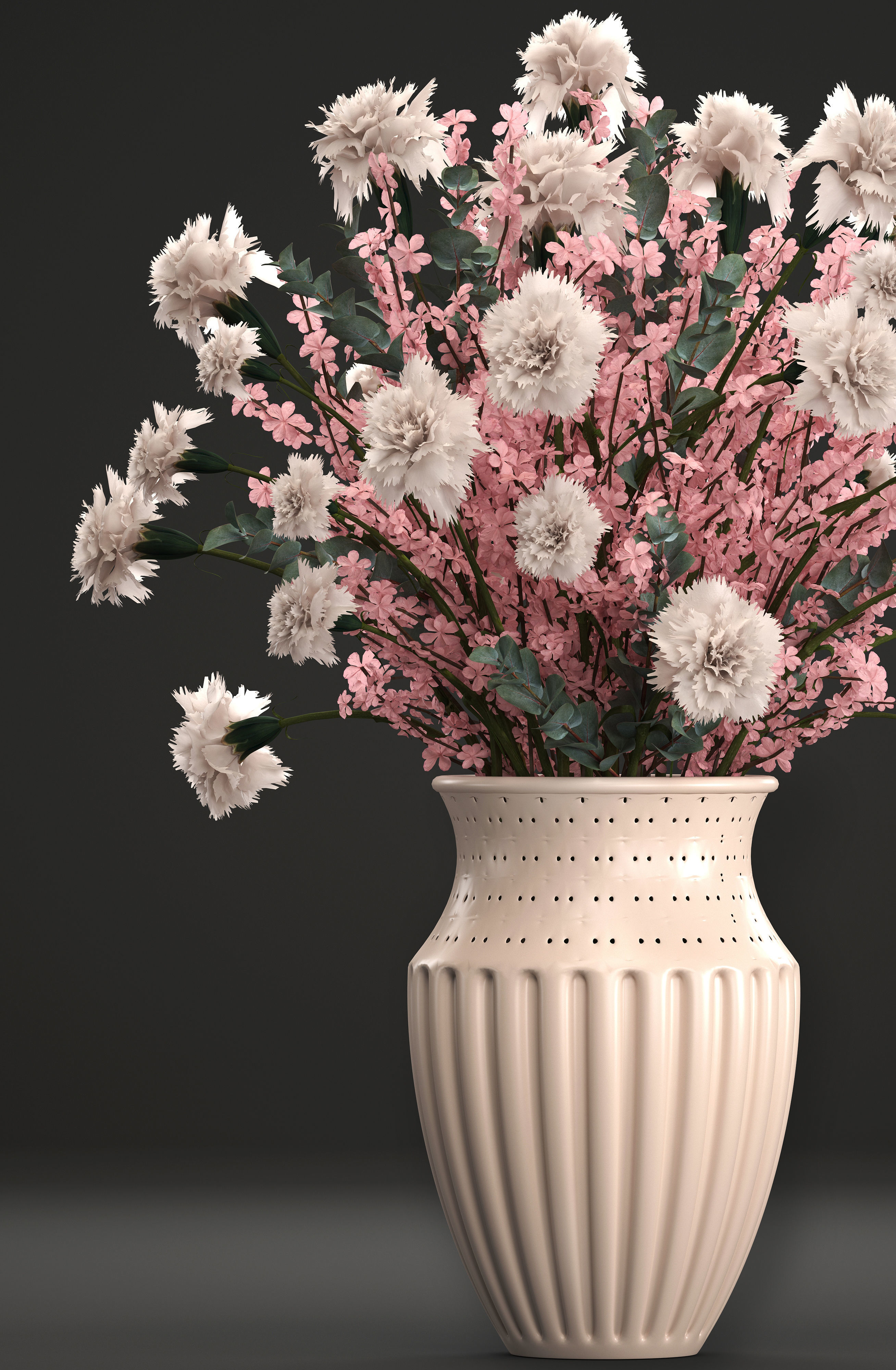 Decorative bouquet of flowers 3D model_2
