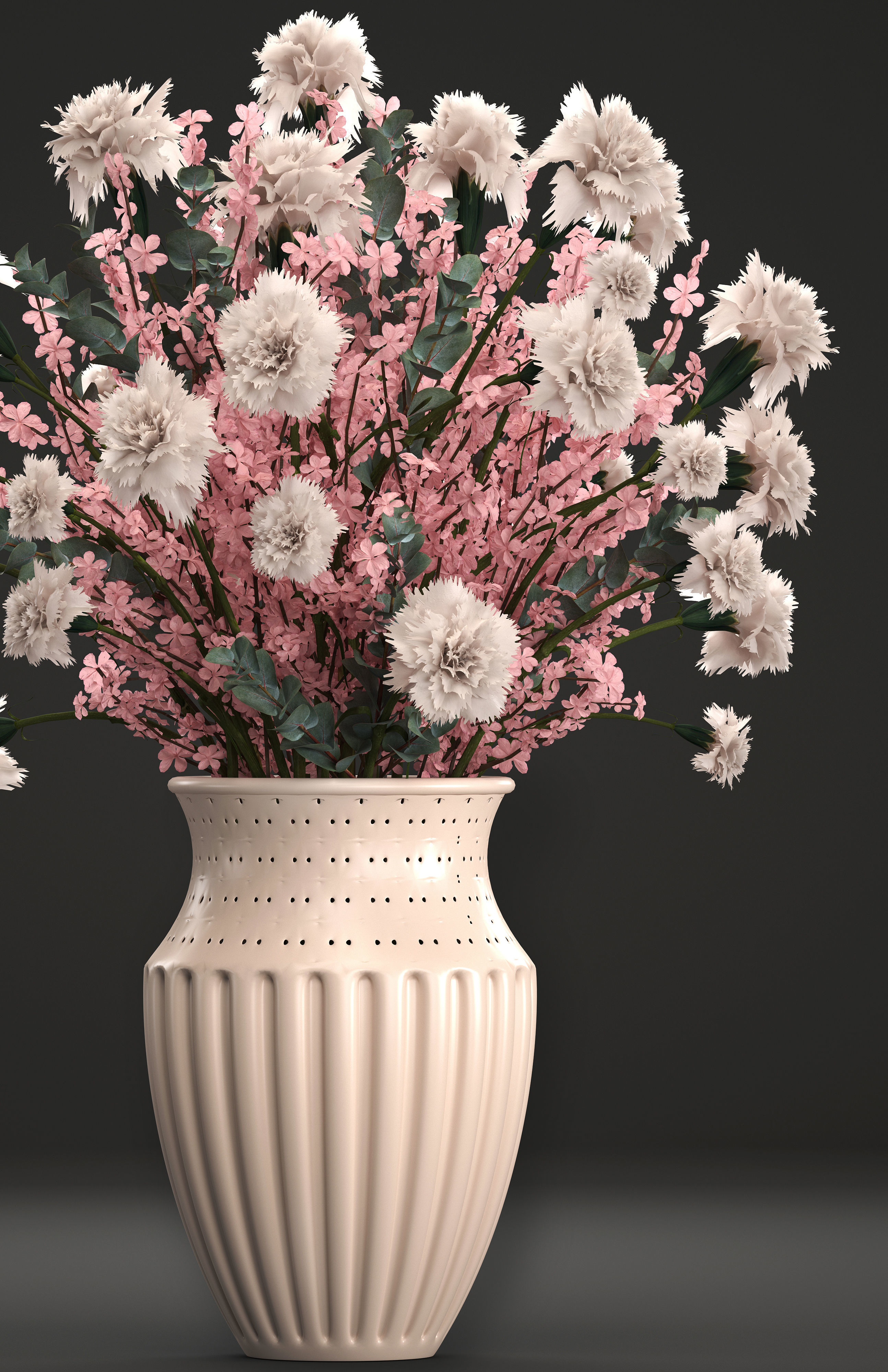Decorative bouquet of flowers 3D model_3