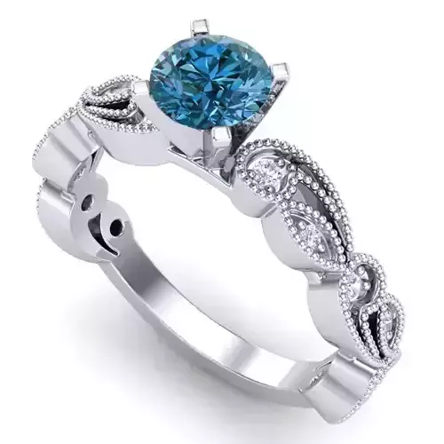 Vintage-3658A4 R engagement ring with diamond