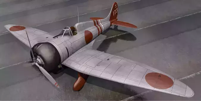 Mitsubishi A5M2 Claude 3D model