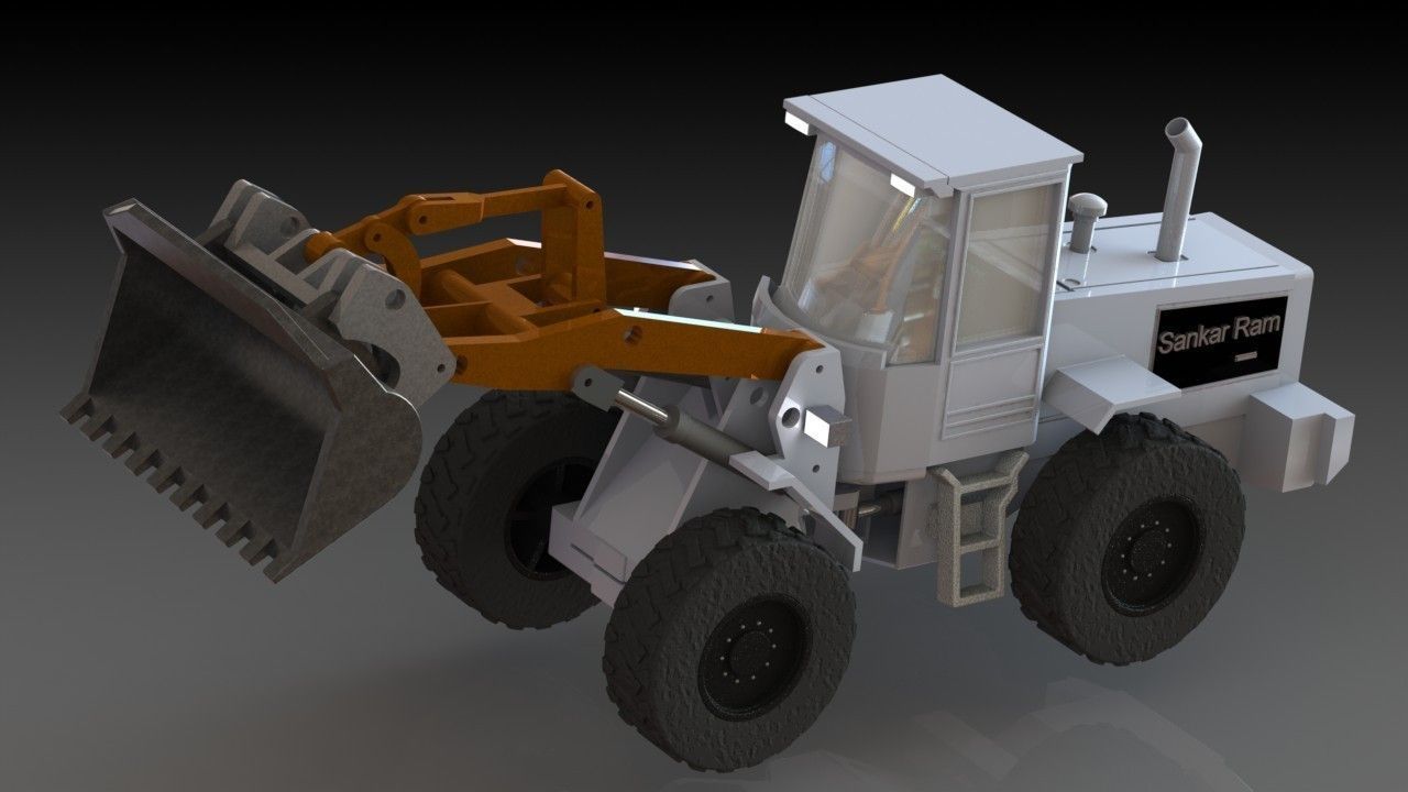 Back hoe Loader 3D model_1