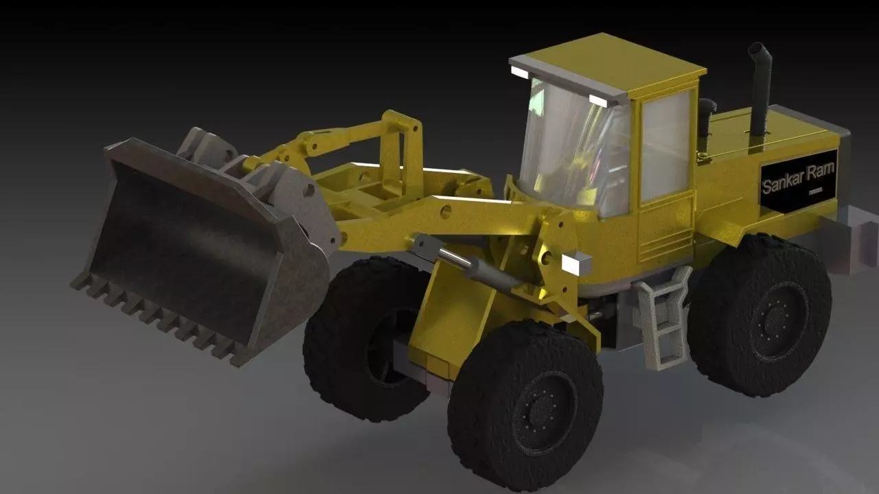 Back hoe Loader 3D model_0
