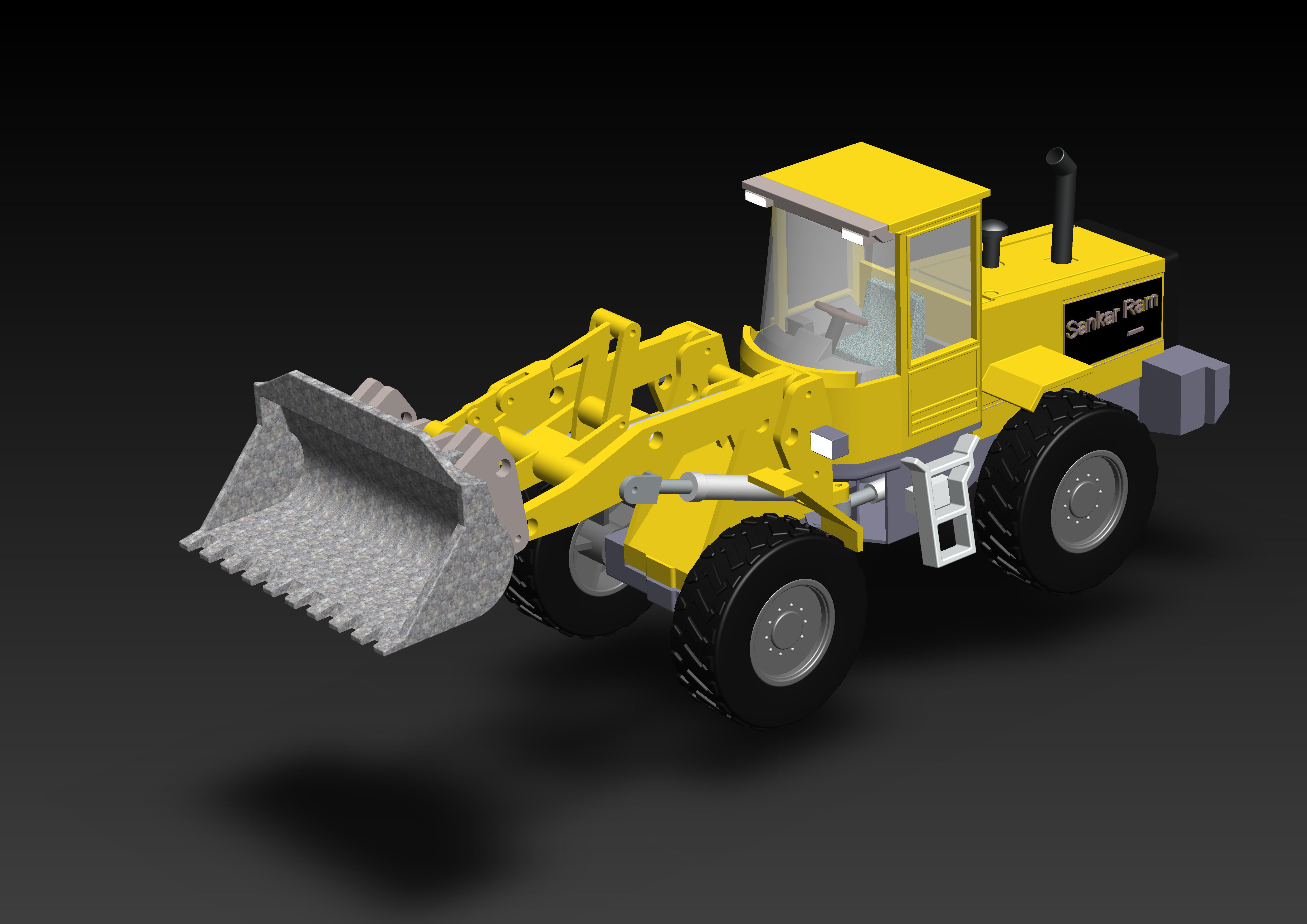 Back hoe Loader 3D model_5