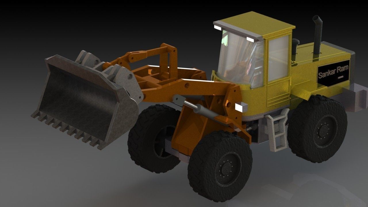 Back hoe Loader 3D model_3
