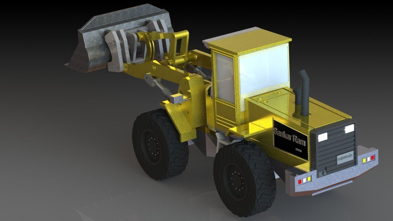 Back hoe Loader 3D model_4