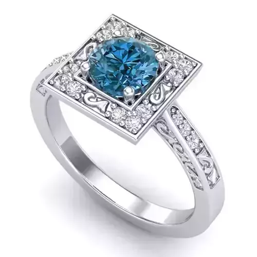 Vintage-3656A4 R engagement ring with sapphire and diamonds