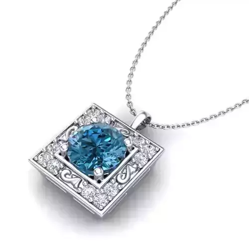 Vintage-3656A4 N sapphire and diamond pendant