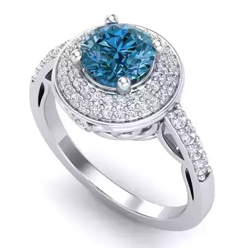 Vintage-3655A4 R diamond halo engagement ring