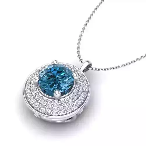 Vintage-3655A4 N sapphire and diamond pendant