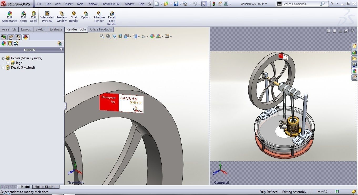 Stirling engine - Simplifed 3D model_2