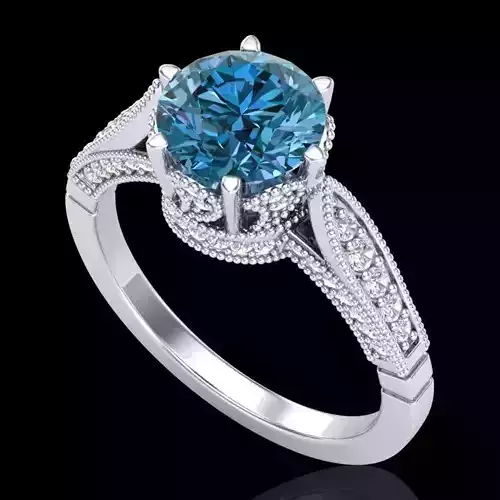 Vintage-3653A4 R sapphire and diamond engagement ring