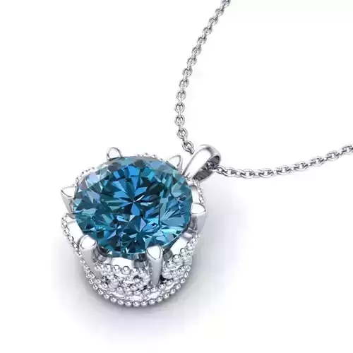 Vintage-3653A4 N sapphire and diamond pendant