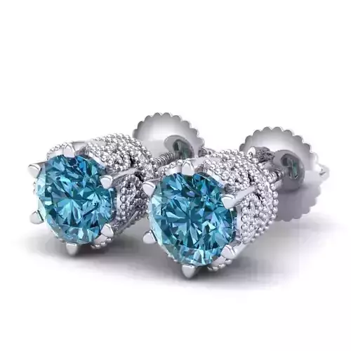 Vintage-3653A4 E topaz stud earrings