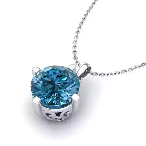 Vintage-3652A4 N topaz pendant in sterling silver