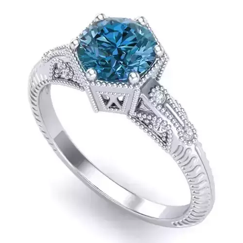 Vintage-3651A4 R sapphire and diamond engagement ring