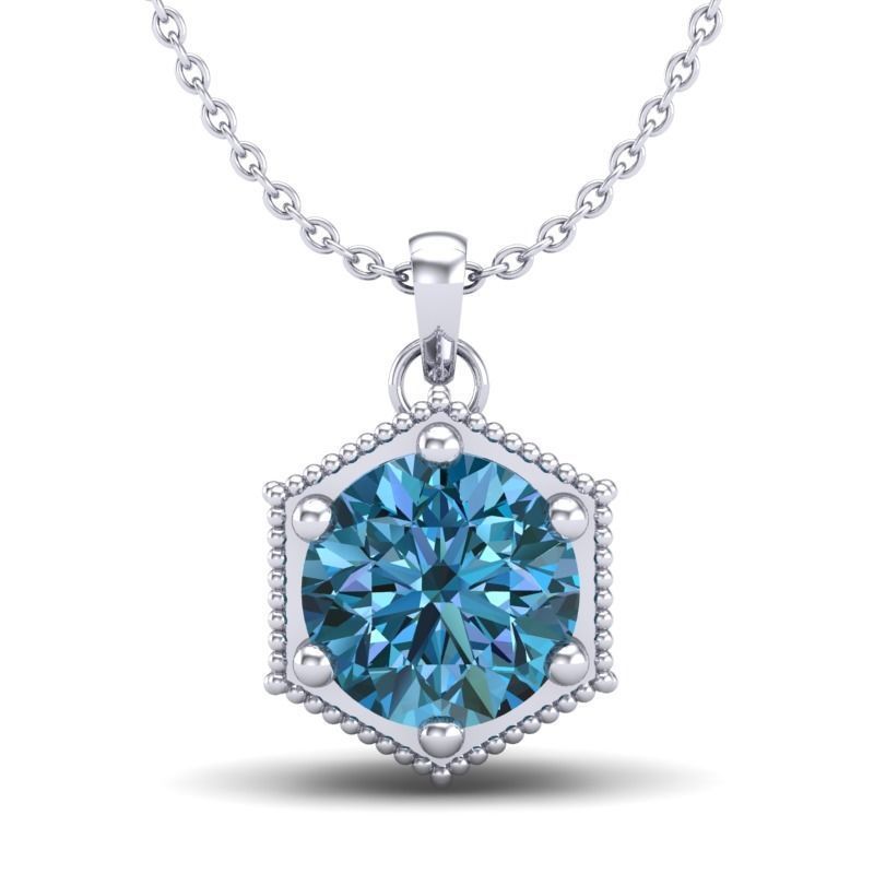 Vintage-3651A4 N octagon topaz pendant 3D print model_2