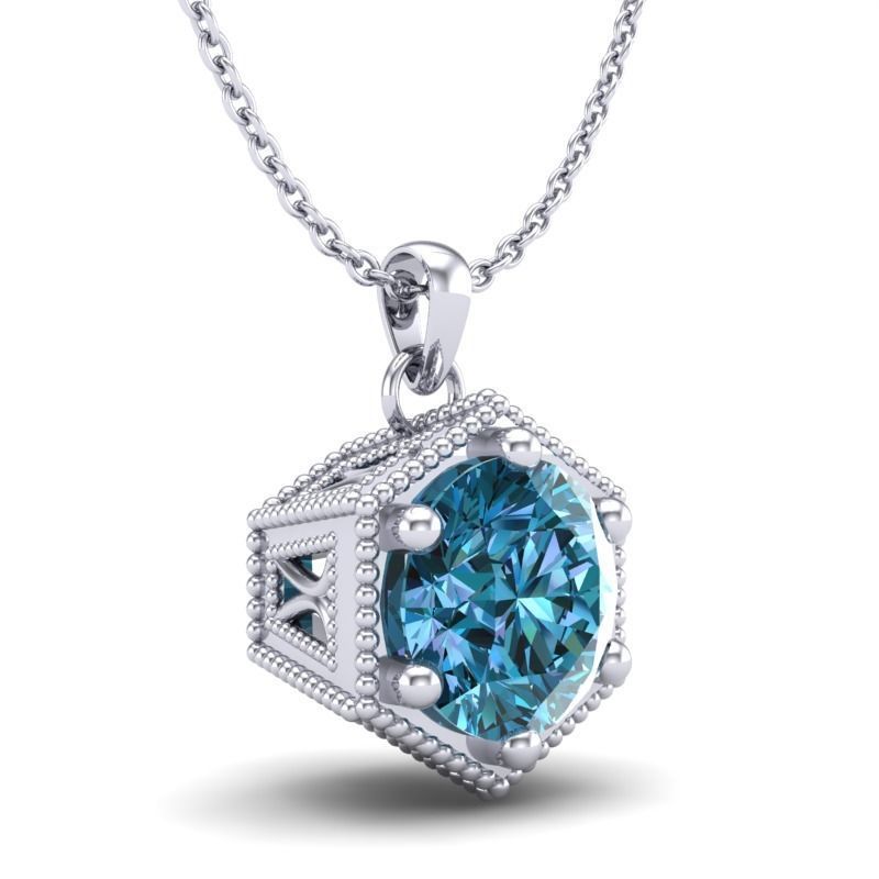 Vintage-3651A4 N octagon topaz pendant 3D print model_1