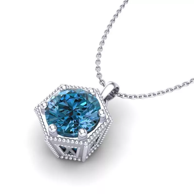 Vintage-3651A4 N octagon topaz pendant 3D print model_0