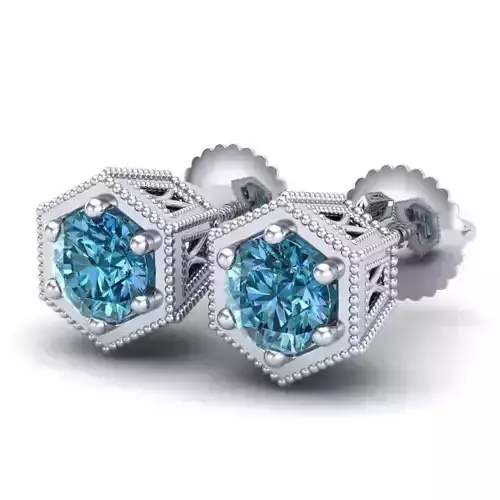 Vintage-3651A4 E topaz stud earrings in gold