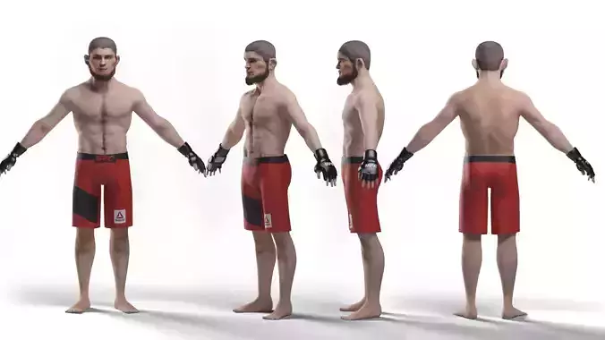 khabib nurmagomedov 3d model   Low-poly 3D model
