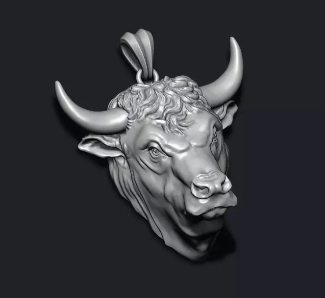 Bull pendant 3D print model_0