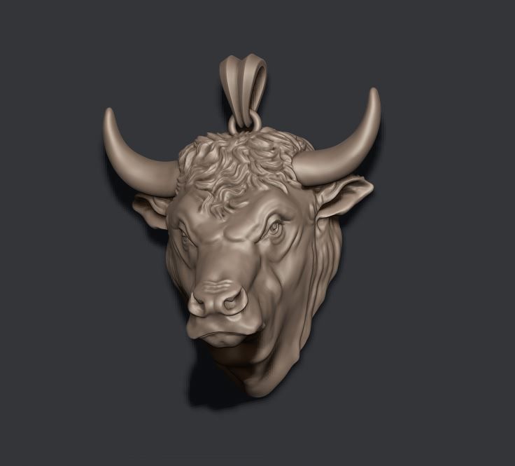Bull pendant 3D print model_1
