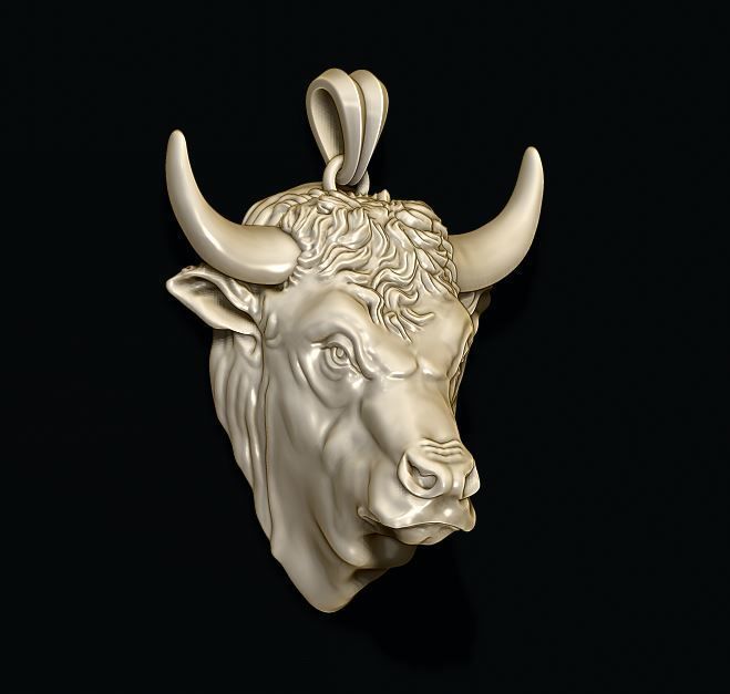 Bull pendant 3D print model_4