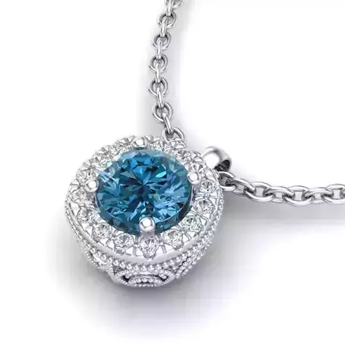 Vintage-3591A4-N topaz and diamond pendant