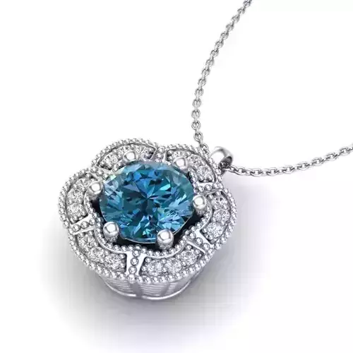 Vintage-3589A4 N sapphire and diamond pendant