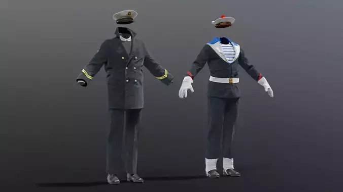 NAVY french soldier officer 3D model