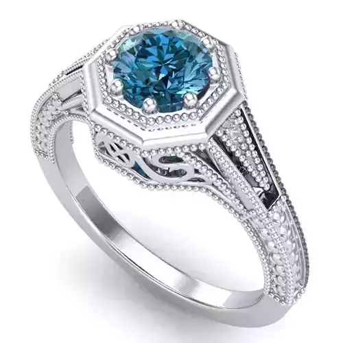 Vintage-3588A4 R topaz engagement ring