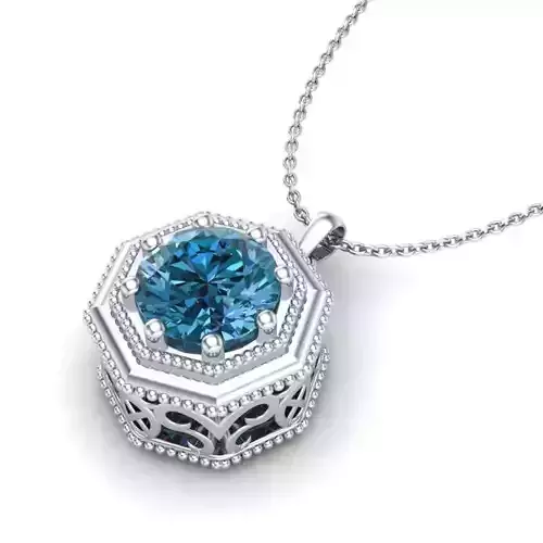 Vintage-3588A4 N octagon diamond pendant