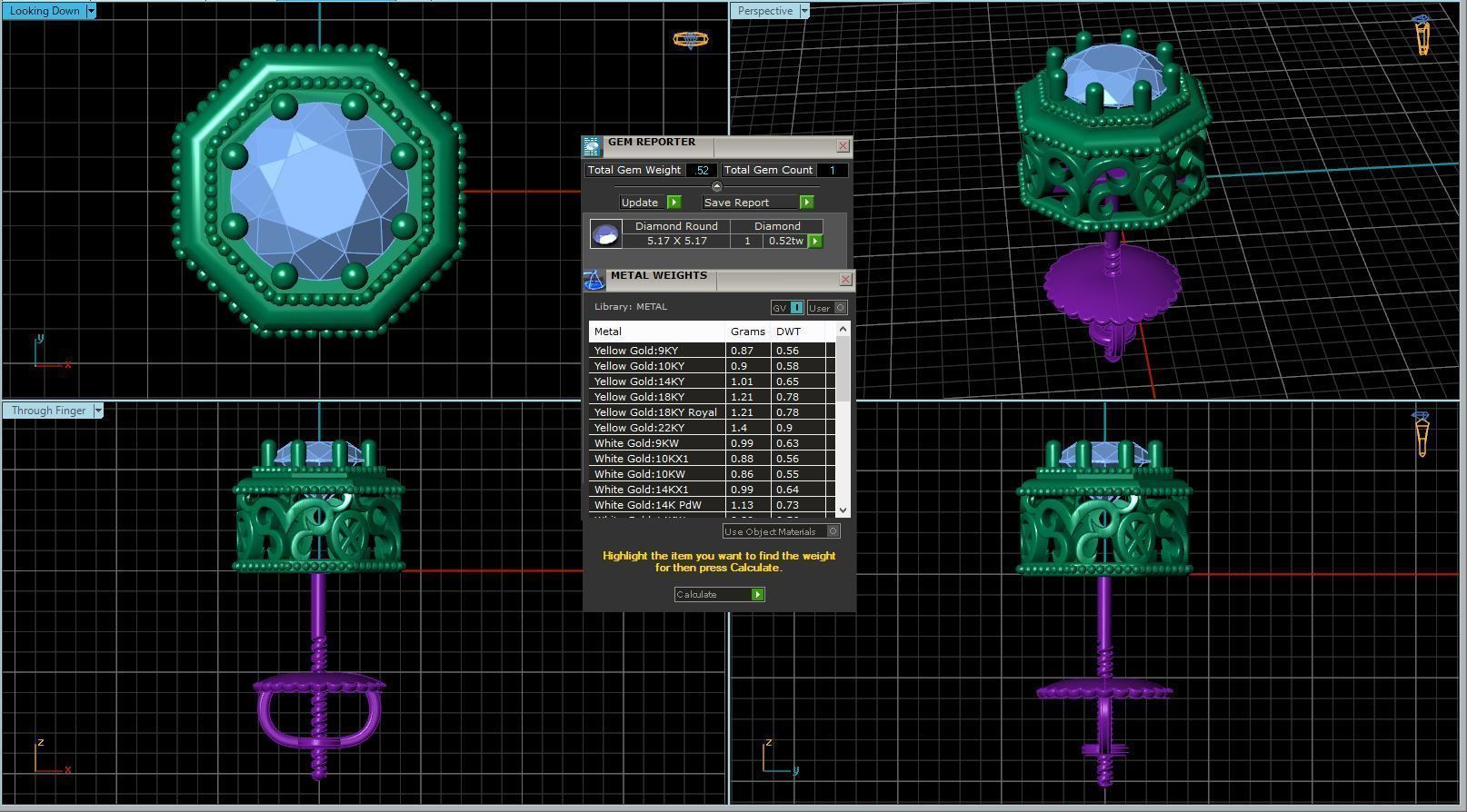 Vintage-3588A4 E pair of topaz stud earrings 3D print model_3