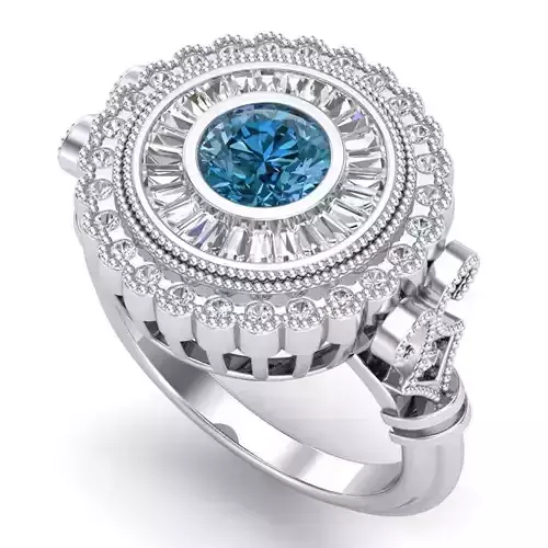 Vintage-3587A4 R sapphire and diamond ring
