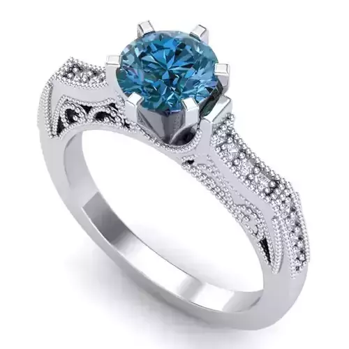 Vintage-3586-R sapphire and diamond engagement ring