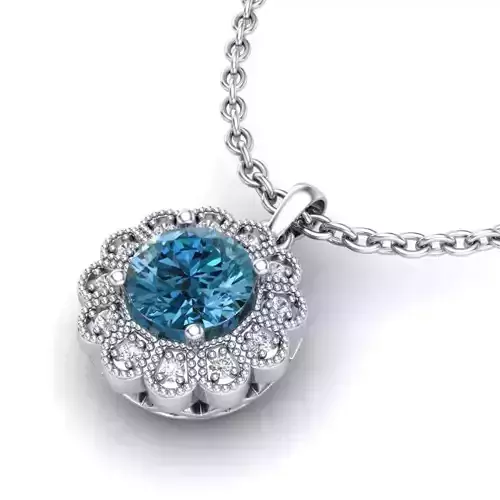 Vintage-3584A4 N topaz and diamond pendant