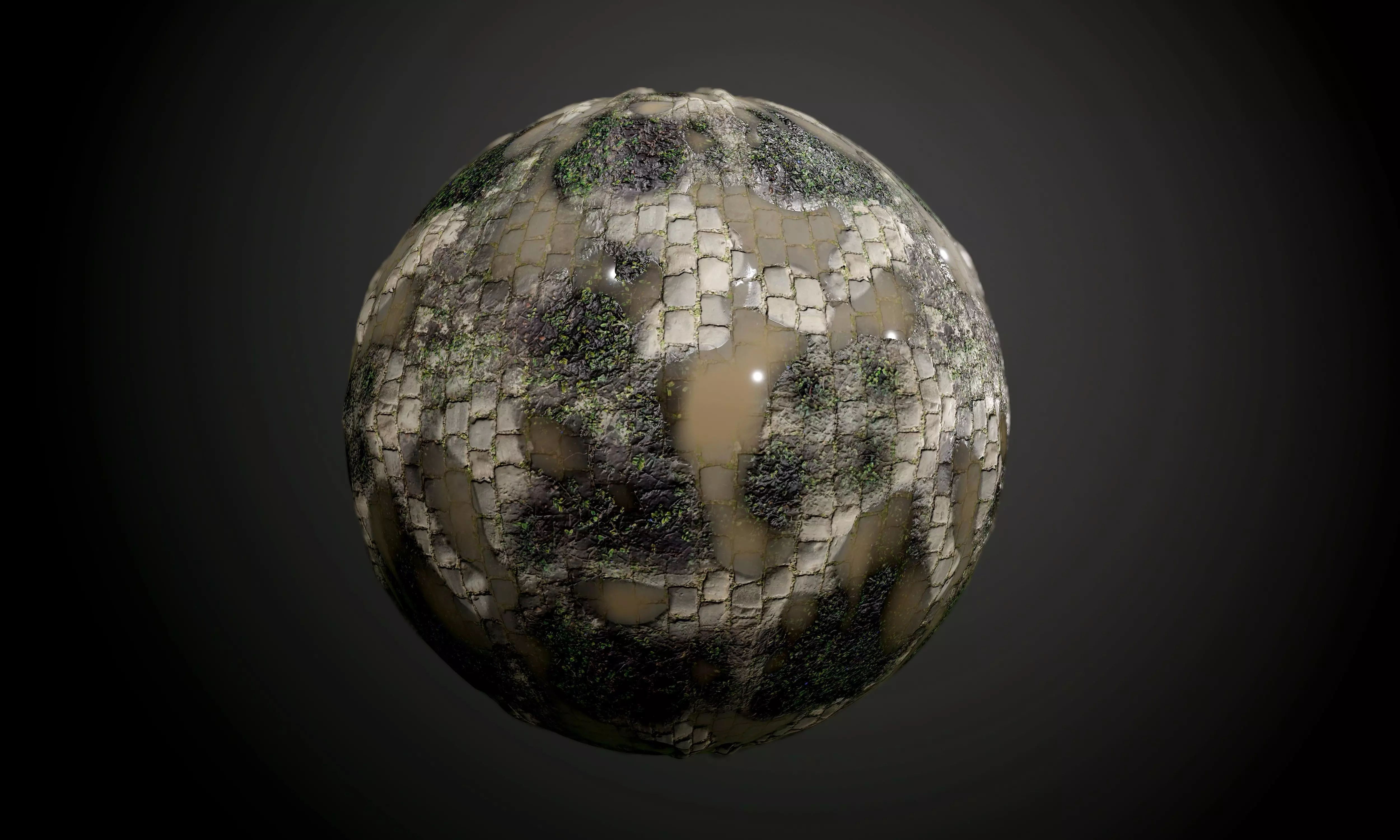 Cobblestone Walkway Ground Seamless PBR Texture Texture_0