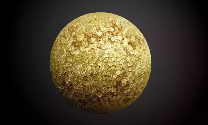 Metal Coins Money Treasure Seamless PBR Texture Texture