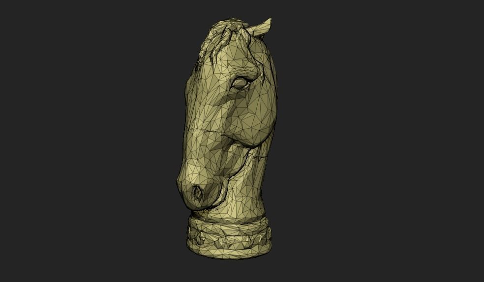 Horse Statue Low-poly 3D model_4