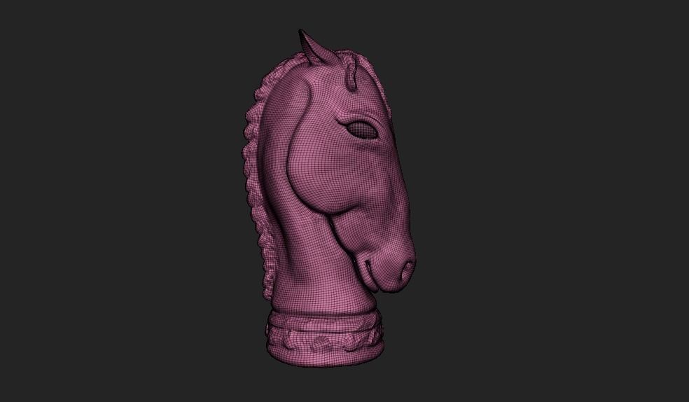 Horse Statue Low-poly 3D model_5